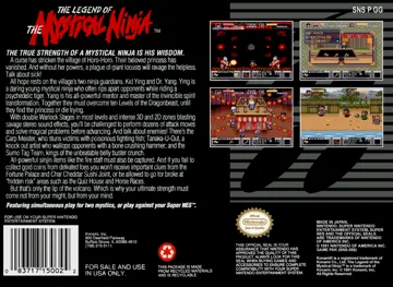 Legend of the Mystical Ninja, The (USA) box cover back